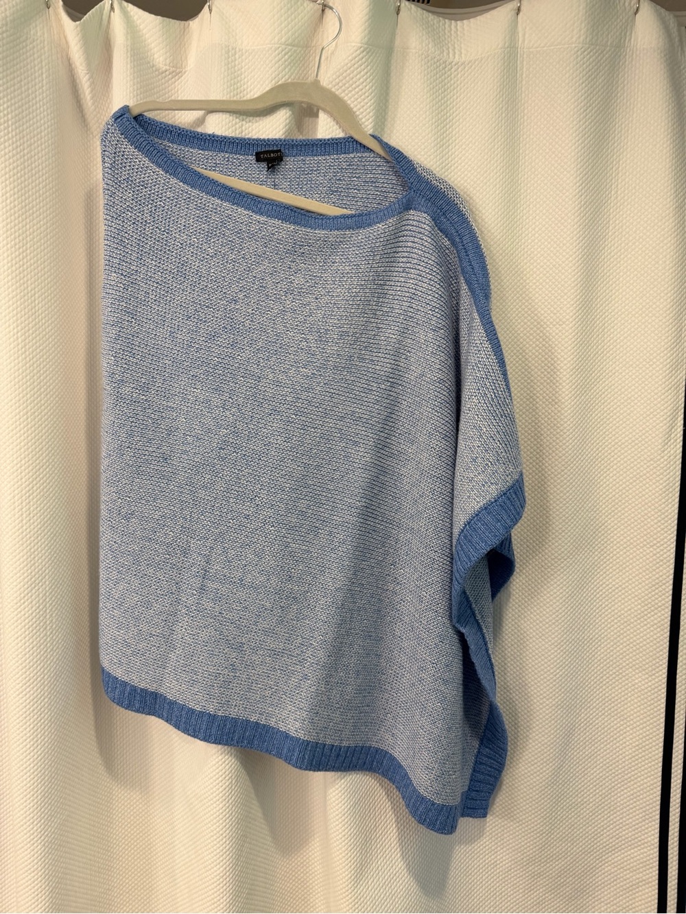 Talbots Light Blue Knit Poncho Sweater. NWT.